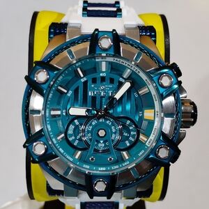 Invicta NWT 52mm Bolt Green/Teal Dial With A White Silicone Band Sold Out